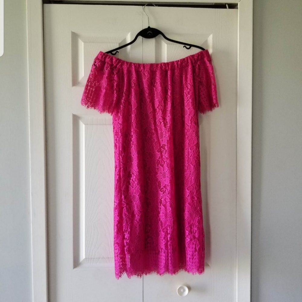 👗ANOTHER STORY PINK OFF SHOULDER DRESS